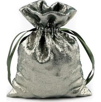 Papír Dárkový pytlík s metalickým efektem 13x18 cm - zelená
