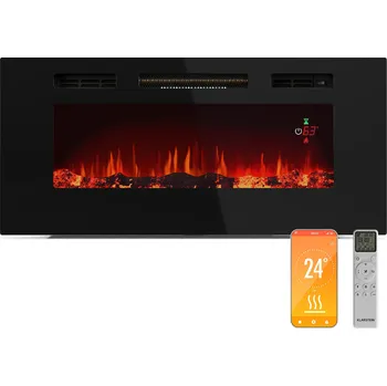 Klarstein Inteligentní elektrický krb Galeras, 2 nastavení teploty, 16 - 30°, Možnost připojení k IOT