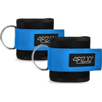 Chránič těla na box a bojový sporty 4FIZJO Pásky na kotníky ke kladce Ankle Strap 4FIZJO, 2 ks VŠECHNY VELIKOSTI MODRÁ|ČERNÁ