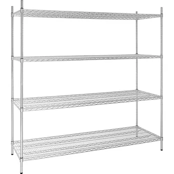 Dílenský regál Vogue souprava 4patrového drátěného policového systému 1830 × 610mm, drátový skladovací regál