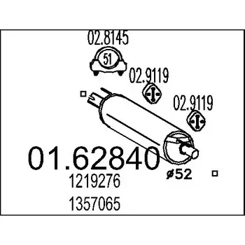 Tlumič výfuku MTS Zadní tlumič výfuku MTS 01.62840
