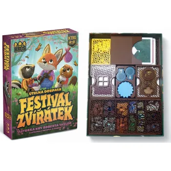 Příslušenství k deskovým hrám MitroCZECH Festival zvířátek - insert pro hru Barva: Hnědá, Barevné komponenty hráčů: Ano