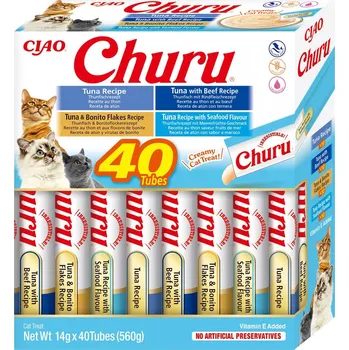 Pamlsek pro kočku Inaba Churu Variety box Tuna with Seafood 40x 14 g