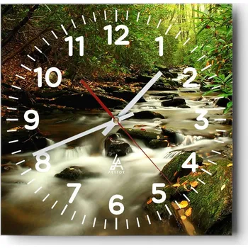 Hodiny Nástěnné hodiny do obýváku 40x40 Les Tiché hodiny na skle Stylové