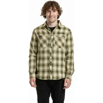 Pánská košile Meatfly Košile Meatfly, Kurt green/beige 2025 Velikost: L