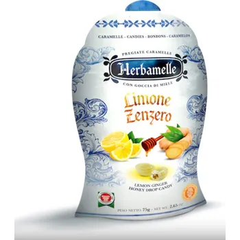 Bonbon Herbamelle plněné bonbony Citron-zázvor 75g 75g