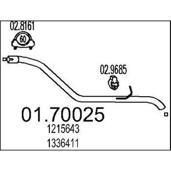 Auto-moto MTS Výfuková trubka MTS 01.70025