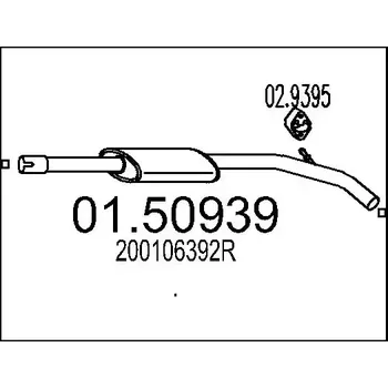 Výfukový systém MTS Střední tlumič výfuku MTS 01.50939