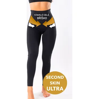 Dámské oblečení GoldBee Legíny Stahující Celé Břicho Second Skin Black Barva: Black, Velikost: M