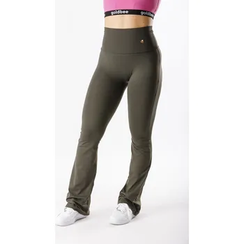 Dámské legíny GoldBee Zvonové Legíny Stahující Pas Lycra Army Barva: Army, Velikost: L