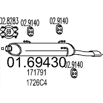 Tlumič výfuku MTS Zadní tlumič výfuku MTS 01.69430