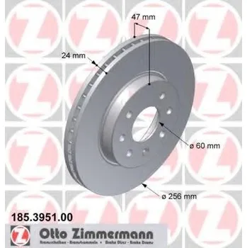 Brzdový kotouč ZIMMERMANN Brzdový kotouč - 256 mm ZIM 185.3951.00