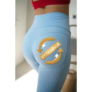 Dámské legíny GoldBee Tvarující Legíny Lycra Baby Blue Barva: Baby Blue, Velikost: L