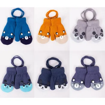 Rukavice Palčáky dětské double vrstva se šnůrkou RK0117B 16 Mix barev