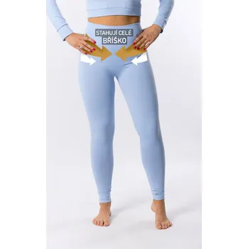 Dámské legíny GoldBee Legíny Stahující Celé Břicho Lycra Baby Blue Barva: Baby Blue, Velikost: XL
