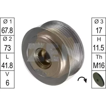 Alternátor ERA Alternátorová volnoběžka Over running alternator pulley ERA ZN5425