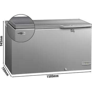 Mraznička G.Gastro Pultový mrazák - 1500mm - 466L - nerezový kryt - vč. dělící přepážky