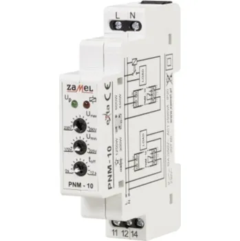 Relé ZAMEL Jednofázové napěťové relé 170-290V na lištu TH35 PNM-10