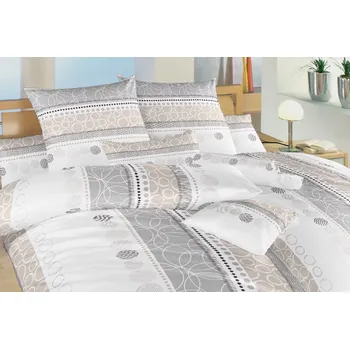 Krepové povlečení - Ateliér béžový - na plast. knoflíky