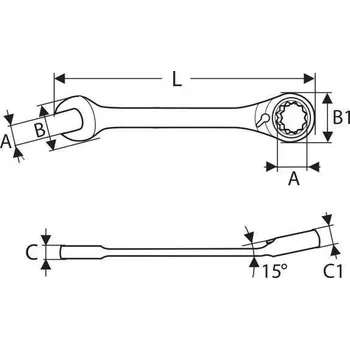 Klíč TONA Expert Ráčnový klíč s přepínací páčkou 18 mm TN E113310T