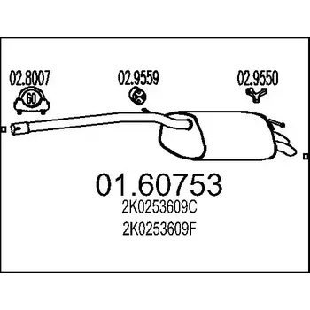 Tlumič výfuku MTS Zadní tlumič výfuku MTS 01.60753