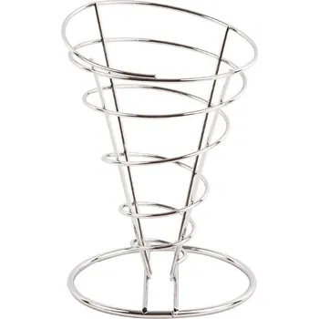 Stojánek na vařečky Olympia drátěný stojan na kornout stříbrný
