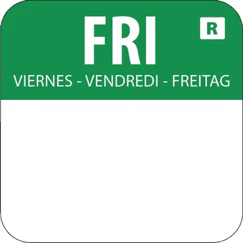 Vogue snímatelné barevně rozlišené potravinové štítky, Friday 1000 ks