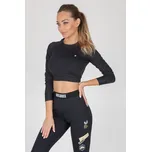 GoldBee Crop-Top S Dlouhým Rukávem BeClassic Black Barva: Black, Velikost: L