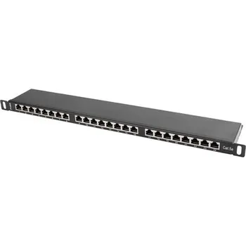 Patch panel LANBERG PATCH PANEL 24 PORT 0.5U 19” CAT.5E SHIELDED BLACK