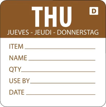 Vogue GH354 rozpustné štítky s označením dne v týdnu, Thursday