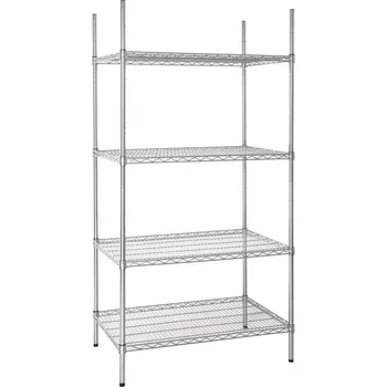Dílenský regál Vogue souprava 4patrového drátěného policového systému 915 × 610mm, drátový skladovací regál