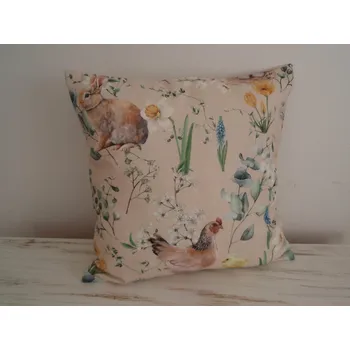 Povlak na dekorativní polštářek Pro útulný domov Slepička a kuřátka 40 x 40 cm