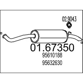 Tlumič výfuku MTS Zadní tlumič výfuku MTS 01.67350