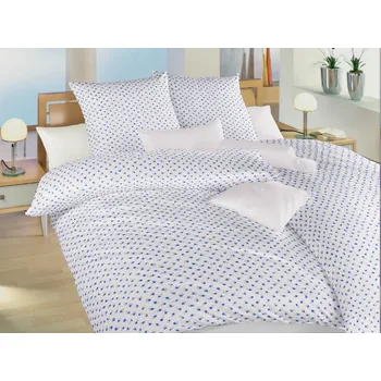 Krepové povlečení - Malé růže modré - na niť. knoflíky