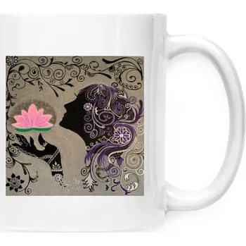 Hrnek malý bílý s potiskem Dáma 2