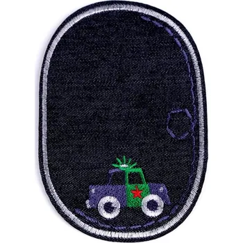 Textilní nažehlovací páska Nažehlovačka / záplata riflová auto - 5 šedá střední