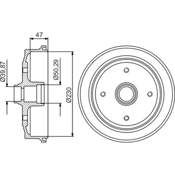 Brzdový buben BOSCH Brzdový buben - 230 mm BO 0986477176