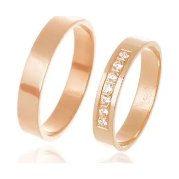 Prsten Zlatnictví Noemi SNUB0146R Růžové zlato 4 mm