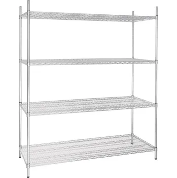 Dílenský regál Vogue souprava 4patrového drátěného policového systému 1525 × 610mm, drátový skladovací regál