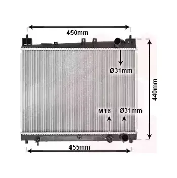 Chladič motoru VAN WEZEL Chladič vody VAW 53002258