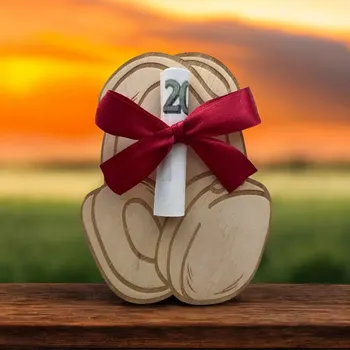 Dárková krabička Dřevěná karta na peníze Sluchátka