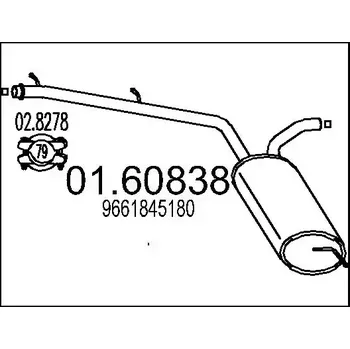 Tlumič výfuku MTS Zadní tlumič výfuku MTS 01.60838