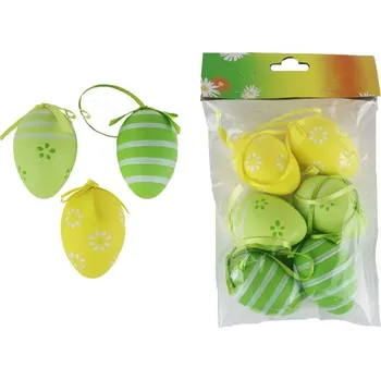 Velikonoční dekorace Velikonoční vajíčka, 6 ks X5583 - dia 4 x 6 cm