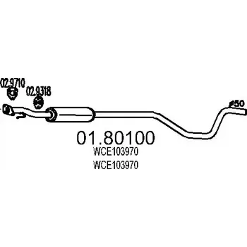 Auto-moto MTS Střední tlumič výfuku MTS 01.80100