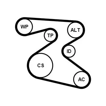Vodní pumpa + klínový žebrový řemen CONTINENTAL CTAM 6PK1873WP1