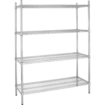 Dílenský regál Vogue souprava 4patrového drátěného policového systému 1525 × 460mm, drátový skladovací regál