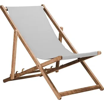 Zahradní lehátko Dřevěné zahradní lehátko mořené - světle šedé