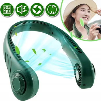 Vzduchotechnika VENTILÁTOR NA KRK, MINI VENTILÁTOR, PŘENOSNÝ USB VENTILÁTOR, 3 RYCHLOSTI