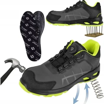 Pracovní obuv LEHKÉ polobotky OCHRANNÉ PRACOVNÍ BOTY BOZP S kapucí PLECHOVÉ zapínání typu BOA 41