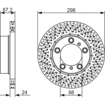 Brzdový kotouč BOSCH Brzdový kotouč - 298 mm BO 0986479674